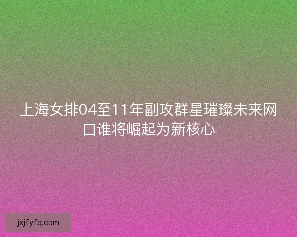 上海女排04至11年副攻群星璀璨未来网口谁将崛起为新核心 上海女排04至11年副攻群星璀璨未来网口谁将崛起为新核心